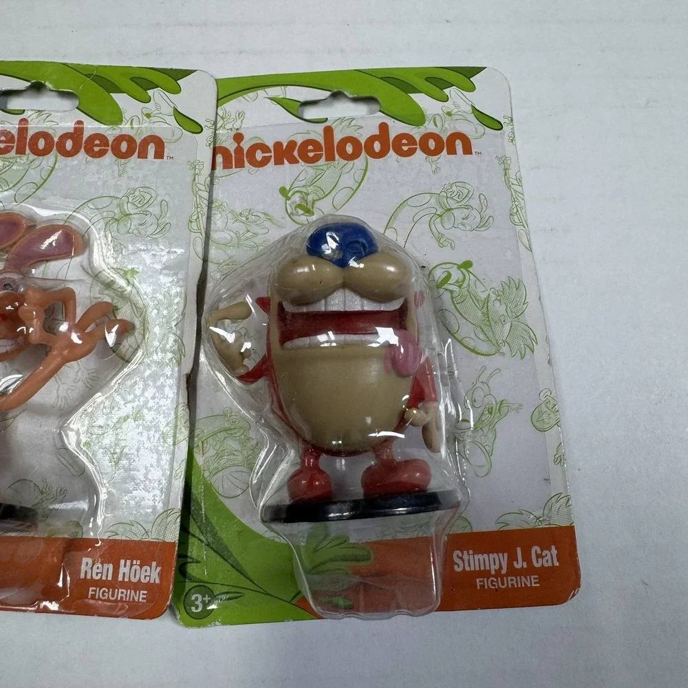 Lot of 2 Nickelodeon REN & STIMPY PVC Figurines Figures Cake Toppers Set - NEW